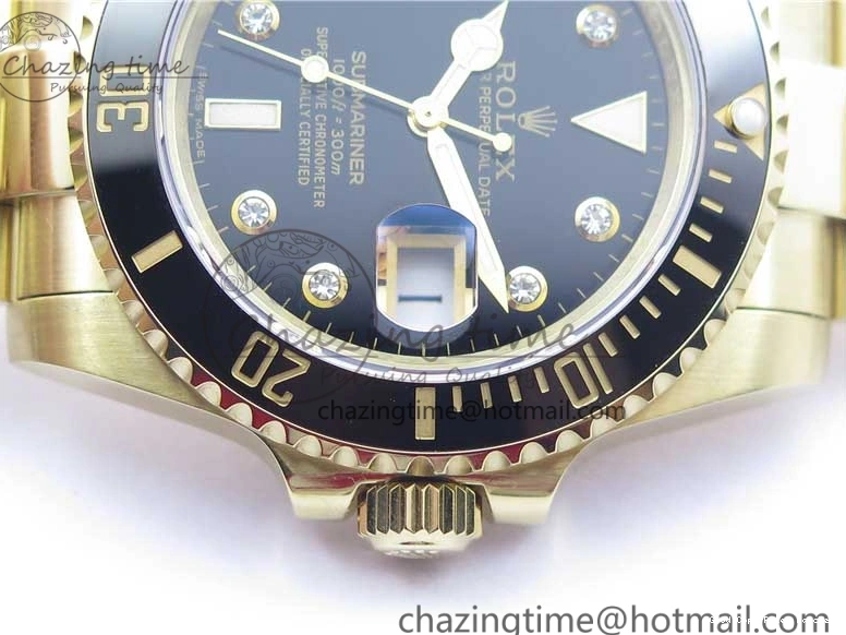 AAA Replica Watches Bracelet SA3135 3010 Black Diam Black Maker 1:1 Dial Bp 116618 Edition V on Ceramic 316L Submariner YG Supportive LN Best 0105